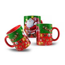 Caneca de Porcelana Papai Noel Tema Natal Natalina Presentes