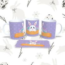 Caneca de Porcelana Páscoa 13 325ML com Estampa Temática Branco Outras Marcas