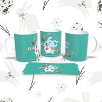 Caneca de Porcelana Páscoa 32 325ML com Estampa Temática Branco Outras Marcas