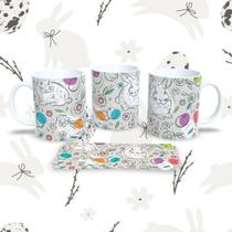 Caneca de Porcelana Páscoa 36 Decorada 325ML para Bebidas Compatível com micro-ondas Outras Marcas