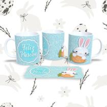 Caneca de Porcelana Páscoa 59 325ML com Estampa Temática Branco Outras Marcas