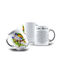 Caneca de Porcelana Pássaros Rainbow Lorikeets Lóris 325mL Caneca de Porcelana Pássaros Rainbow Lorikeets Lóris 325mL