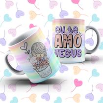Caneca de porcelana personalizada " eu te amo jesus"