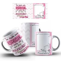 Caneca de Porcelana Personalizada Feliz Aniversario Mãe-mês-foto 325 ml - O Cara da Caneca