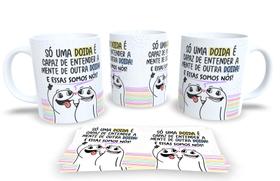 Caneca de Porcelana Personalizada Flork Amizades Com Frases Engraçadas, Divertidas e Deboche