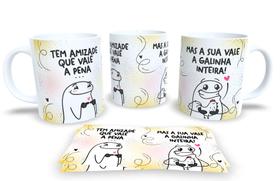 Caneca de Porcelana Personalizada Flork Amizades Com Frases Engraçadas, Divertidas e Deboche