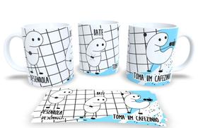Caneca de Porcelana Personalizada Flork Desenrola Bate Tomar um Cafezinho