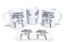 Caneca de Porcelana Personalizada Flork Frases Engraçadas, Divertidas e Deboche Pack7