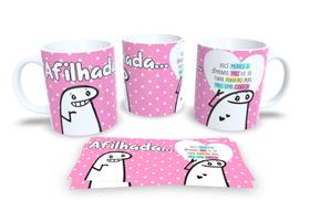 Caneca de Porcelana Personalizada Flork Rosa Familia Frases Engraçadas