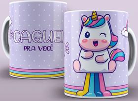 Caneca de porcelana personalizada - Frases Malcriadas e indelicadas, Unicórnio Caguei pra você