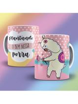 Caneca de Porcelana Personalizada Lhama Plantando o bem nessa porra 325ml