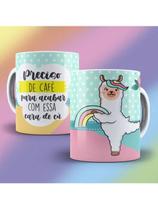 Caneca de Porcelana Personalizada Lhama Só quero paz nesse caralho 325ml
