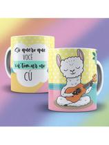 Caneca de Porcelana Personalizada Lhama Só quero que você vá tomar no cu 325ml