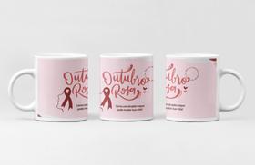 Caneca de Porcelana Personalizada Outubro Rosa 325ml