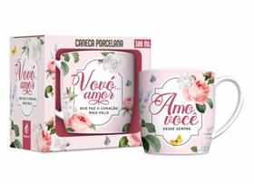 Caneca de porcelana personalizada para vovó avó amo você na caixa para presente dia das mães
