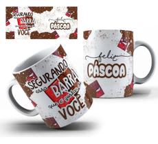 Caneca De Porcelana Personalizada Pascoa Chocolate
