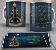Caneca de porcelana personalizada - religiosa, católica, Mãe Aparecida, Nossa senhora