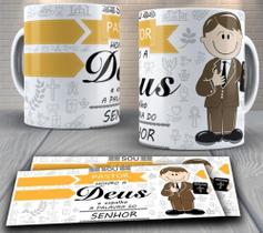 Caneca de porcelana personalizada - religiosa, evangélica, Sou Pastor