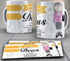 Caneca de porcelana personalizada - religiosa, evangélica, Sou Pastora