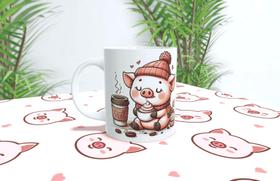 Caneca de Porcelana Pig Porco 325ml Caneca de Porcelana Pig Porco 325ml