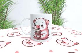 Caneca de Porcelana Pig Porco 325ml Caneca de Porcelana Pig Porco 325ml