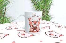 Caneca de Porcelana Pig Porco 325ml Caneca de Porcelana Pig Porco 325ml