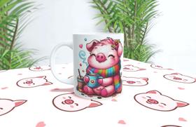 Caneca de Porcelana Pig Porco 325ml Caneca de Porcelana Pig Porco 325ml