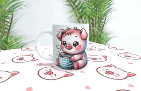 Caneca de Porcelana Pig Porco 325ml