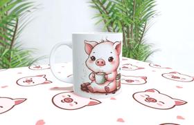 Caneca de Porcelana Pig Porco 325ml Caneca de Porcelana Pig Porco 325ml