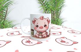 Caneca de Porcelana Pig Porco 325ml Caneca de Porcelana Pig Porco 325ml