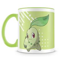 Caneca de Porcelana Pokémon Chikorita com Alça Verde Caneca de Porcelana Pokémon Chikorita com Alça Verde