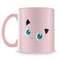 Caneca de Porcelana Pokémon Jigglypuff com Alça Rosa - Mod.1 Caneca de Porcelana Pokémon Jigglypuff com Alça Rosa - Mod.1