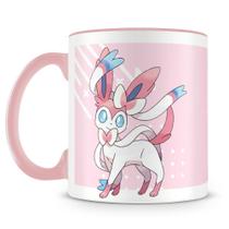 Caneca de Porcelana Pokémon Sylveon com Alça Rosa - 325ml Caneca de Porcelana Pokémon Sylveon com Alça Rosa - 325ml