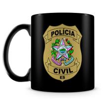 Caneca de Porcelana Polícia Civil do Espírito Santo - 100% Preta