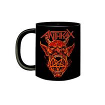 Caneca de Porcelana Preta Banda Anthrax Trash Metal Rock