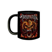 Caneca de Porcelana Preta Banda Benediction Death Metal 90