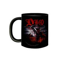 Caneca de Porcelana Preta Banda Dio Heavy Metal Holy Diver