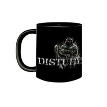Caneca de Porcelana Preta Banda Disturbed Mascote The Guy