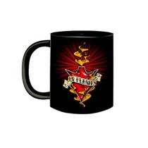 Caneca de Porcelana Preta Banda In Flames Heart Metal 90's Caneca de Porcelana Preta Banda In Flames Heart Metal 90's