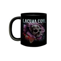 Caneca de Porcelana Preta Banda Lacuna Coil Metal Gótico