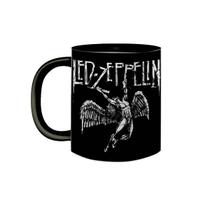 Caneca de Porcelana Preta Banda Led Zeppelin Fallen Angel - VilelaGG