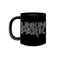 Caneca de Porcelana Preta Banda Linkin Park Logo Musicas - VilelaGG