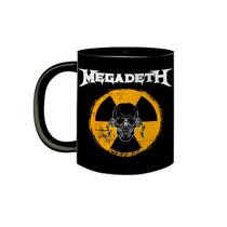 Caneca de Porcelana Preta Banda MegaDeth Vic RattleHead