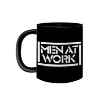 Caneca de Porcelana Preta Banda Men At Work Rock dos Anos 80