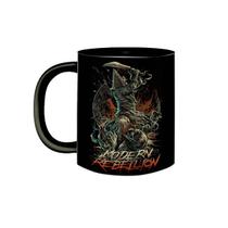 Caneca de Porcelana Preta Banda Modern Rebellion Heavy Metal