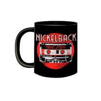 Caneca de Porcelana Preta Banda Nickelback Those Days Tape Caneca de Porcelana Preta Banda Nickelback Those Days Tape