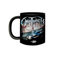 Caneca de Porcelana Preta Banda Obituary Death Metal Rock 80