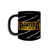 Caneca de Porcelana Preta Banda Pantera Cowboys From Hell