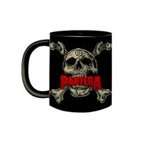 Caneca de Porcelana Preta Banda Pantera Heavy Metal Pesado