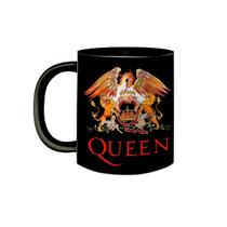 Caneca de Porcelana Preta Banda Queen Freddie Mercury Rock